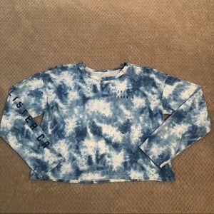 Hollister Tie Dye Long Sleeve Crop Top Small